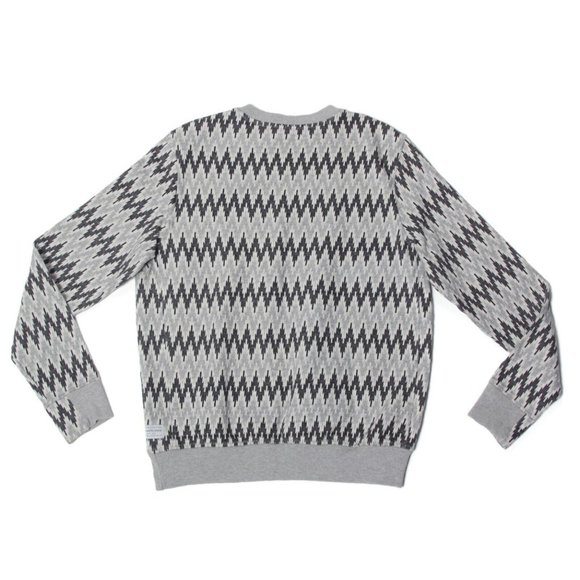 PAUL SMITH JEANS Size S Zig Zag Grey Cotton Crew-Neck Pullover Men's Sweater 943 - Picture 3 of 4